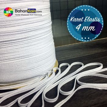 Tali Karet Pipih Elastis Masker 4 MM (Kemasan Roll)